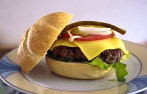Burger bun kaiser meat