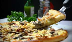 Pizza slice italian toppings