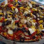 Pizza with feta olives