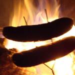 Roasting hot dog meat